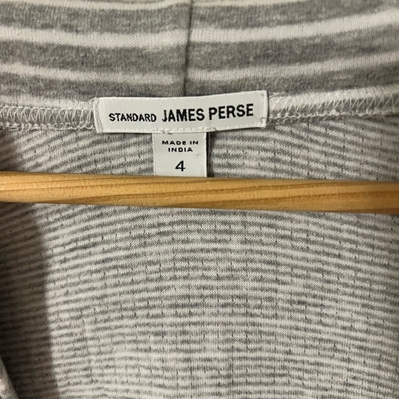 Standard James Perse Striped Hooded Pullover Sweatshirt Size 4/XL - Picture 5 of 9